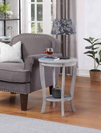 Convenience Concepts American Heritage Round End Table, Light Gray Wirebrush