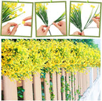 Hoteam 40 Bundles Fall Outdoor Artificial Flowers Plants Uv Resistant Outside Faux Flowers Plastic Fake Plants Outdoor Summer Four Seasons Decoration Shrubs Garden Porch, Yellow