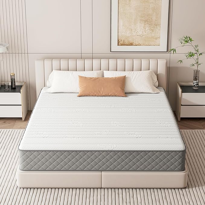 PurrJoys Full Mattress, 10 Inch Hybrid Double Mattress with Cooling Gel Memory Foam and Pocket Springs, CertiPUR-US Certified, Medium Firm