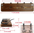 Dseap Coat Rack Wall Mounted - 24" Long 6 Tri Hooks, Heavy Duty Wooden Wall Coat Hanger Coat Hook for Clothes Hat Jacket Clothing, Weathered Blue and Black
