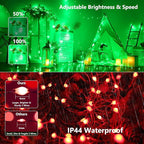 BrizLabs Fairy String Lights - 2 Pack 66ft 200 LED Color Changing Christmas Fairy Lights with Remote, Plug-in RGB Christmas Twinkle Light Rainbow Firefly Starry Light for Xmas Tree Halloween Bedroom