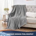 Walensee Big King Szie Fleece Blanket, Oversized Plush Throw, Giant Large Fuzzy Lightweight (King Size 108x90 Grey) Super Huge Soft Microfiber Blankets for Couch, Bed, Sofa, and Cozy for All Seasons