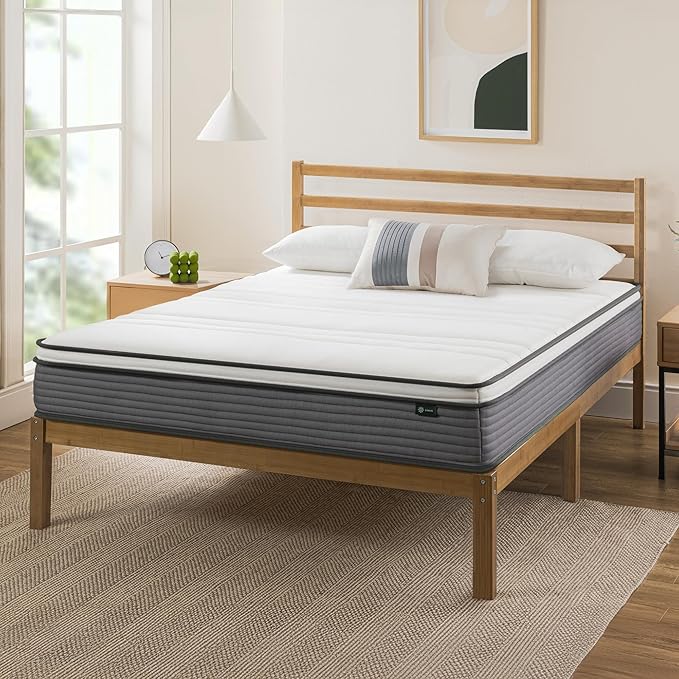 ZINUS 10 Inch True Support Hybrid Mattress [New Version], Queen, Fiberglass Free, Medium Feel, Motion Isolation, Certified Safe Foams & Fabric, Mattress in A Box