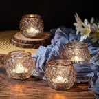 DARJEN Gold Votive Candle Holders Set of 24- Round Glass Candle Holders Bulk for Table Centerpiece, Tea Lights Candle Holders for Wedding Shower, Party, Home Decor