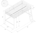 DHP Junior Loft Bed, Space-Saving Metal Frame, Black Finish, Ideal for Younger Children
