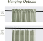 RYB HOME Linen Sheer Curtains and Drapes for Living Room 72 inches Length, Breathable Weave Textured/Rod Pocket Semi Sheer Curtains, Sage Green, W 52 x L 72 inches, 2 Panels Set