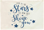 Boho Rectangular Banner Flag Wall Sign Decor Gift for Boy Girl Kids,Nursery Baby Room Above Crib Bedroom Playroom Living Room Wall Decor-Look At the Stars See-Baby Shower Birthday Christmas Gift