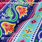 MAXYOYO Bohemian Vintage Floral Japanese Futon Mattress - Roll Up Tatami Floor Mat, Foldable Bed, Portable Camping Mattress, Sleeping Pad, Floor Lounger, Couch Bed - Queen Size