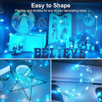 btfarm 12 Pack Fairy Lights Battery Operated [3 Modes], 7ft 20 Led Twinkle Lights String Lights Waterproof Bulk Small Mini Silver Wire for Christmas Mason Jars Wedding Table Centerpiece, Blue White