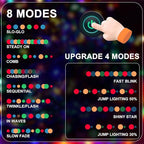 RPGT Christmas Light 1000 LEDs 336ft Green Cable Wire Fairy String Tree Twinkle Lights Plug in 12 Modes for Christmas Party, Outdoor, Garden, Wedding, Home Decoration (Multi Color)