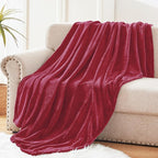 Exclusivo Mezcla Fleece Throw Blanket for Couch, Sofa, 300GSM Super Soft and Warm Blankets, Deep Red Throw All Season Use, Cozy, Plush, Lightweight, 50x60 Inches
