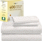 California Design Den Printed Twin XL Sheet Sets - 400 Thread Count Sateen, Natural 100% Cotton Bed Sheets, Deep Pockets, Cooling and Durable Bedding Set - Soft Floral
