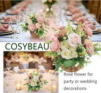 Artificial Flowers 25pcs Roses, Shade of Peach Foam Fake Rose Faux Flower for DIY Wedding Bouquets Bridal Shower Centerpieces Floral Arrangements Party Tables Home Decorations