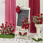 Serwalin 60 PCS Red Artificial Roses in Bulk, 3.15'' Flower Head Fake Silk Roses Realistic Roses for Bridal Bouquet Wedding Centerpieces Flower Arrangement Party Home Decor