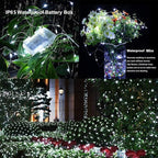 String Lights,LED Copper Wire Lights, Each Set 33ft/10M 100LEDs and 4 Remote Control.AA Battery Powered,Decor Rope Lights for Holiday,Wedding, Parties.(White)