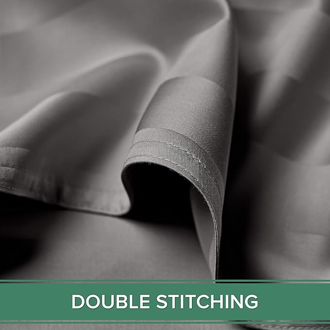 Full Sheets by Pure Bamboo, Genuine 100% Organic Viscose Derived from Bamboo Bed Sheet Set, Luxuriously Soft & Cooling, Double Stitching, Lifetime Quality Promise (Full, Jacquard Stone)