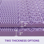MUXHOMO 3 Inch 7-Zone Twin Mattress Topper, Egg Crate Foam Mattress Topper Twin Size for Back Pain, Lavender Cooling Gel Infused Bed Pad, CertiPUR-US and Oeko-TEX Certification (38"×75")