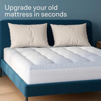 Niagara Cooling Twin Mattress Topper - Pillow Top Mattress Cover Quilted Fitted Cooling Topper for Back Pain Deep Pocket Fits 20 Inches (39x75 Inches)