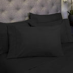 Full Size Bed Sheets - 6 Piece 1500 Supreme Collection Fine Brushed Microfiber Deep Pocket Full Sheet Set Bedding - 2 Extra Pillow Cases, Great Value, Full, Black