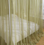 Akiky Canopy for Girls Room Bed Curtains Sheer Curtain for Twin Full Queen Size Bed Drapes,8 Panels Canopies with Light,Room Décor(Twin,Sage Green)
