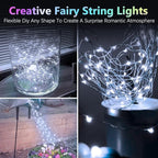 2 Pack 200LED Christmas Battery Operated Fairy Lights with Remote, 8 Modes String Lights with Timer, Dimmable, Memory Function, Waterproof Twinkle Lights for Outdoor Indoor Christmas Decor(Cool White)