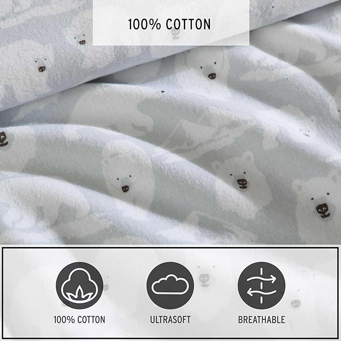 Eddie Bauer - Queen Sheets, Cotton Flannel Bedding Set, Brushed for Extra Softness, Cozy Home Decor, Oeko-Tex Certified (Deer Camp Green, Queen)