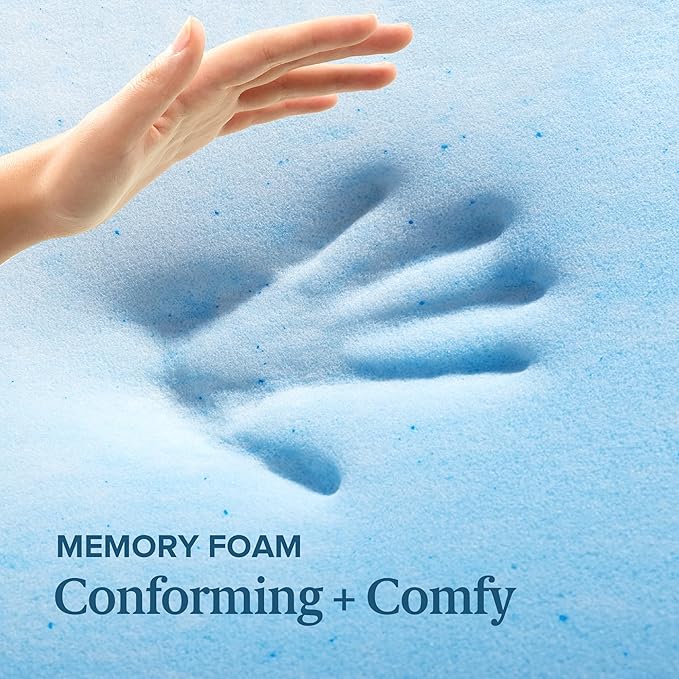 ZINUS 3 Inch Swirl Gel Cooling Memory Foam Mattress Topper, Smaller, More Convenient WonderBox Packaging, Cooling, Airflow Design, CertiPUR-US Certified, Twin
