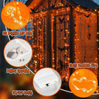TingMiao Halloween Orange Fairy Lights Battery Operate,7.2ft 20 LEDs String Lights Silver Copper Wire for Hallowen Christmas DIY Decoration Wedding Party (6 Pack)