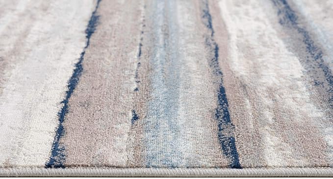 RUG BRANCH Havana 2' x 6' (2' X 5'11") Scandinavian Indoor Runner Rug, Contemporary, Blue Brown - Entryway, Hallway, Bathroom, and Kitchen