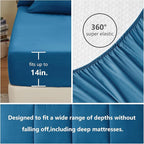 CozyLux King Size Comforter Set Teal, 7 Pieces Bed in a Bag, Teal Comforter King Size, All Season Bedding Sets with Stitch Quilted Comforter, Flat Sheet, Fitted Sheet, Pillowcases
