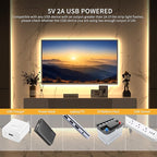 PAUTIX 5V USB CCT Tunable COB LED Strip Lights 6.56ft/2m,1280LEDs 1200lm 2700K-6500K Dimmable CRI85+ with RF Remote TV Backlight,Flexible Under Cabinet Tape Light for Bedroom,Kitchen,Home DIY Lighting