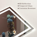 55x36 Large LED Mirror for Bathroom, Lighted Vanity Mirror for Wall, Dimmable, Anti-Fog, Shatter-Proof, ETL Listed (Front Lights + Backlit)