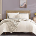 Monbix Full Comforter Set - 7 Pieces White Bed in a Bag Full Size Bedding Sets with Comforters, All Seasons Down Alternative Comforter with Sheets,Pillowcases & Shams