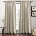 RYB HOME Natural Beige Linen Sheer Curtains 120 inches Long for Living Room and Dining Room, Weave Textured/Rod Pocket, Light Filtering Sheer Curtains and Drapes, W 52 x L 120 inches, 2 Panels Set
