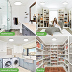 zemty LED Ceiling Light 9Inch - 24W 2400LM Small Led Lighting Fixture for Ceiling, 3000K-4500K-6000K Selectable, Super Thin & Low-Profile Flat Ceiling Lamp for Bedroom Kitchen Bathroom - 2Pack