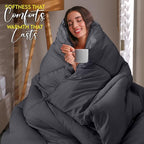 Utopia Bedding Comforter Duvet Insert, Quilted Comforter with Corner Tabs, Box Stitched Down Alternative Comforters Twin Size (Grey)