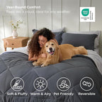 Bedsure California King Comforter Set - 7 Pieces Reversible Dark Grey Bedding, California King Size Bed Set for All Seasons, Bed in a Bag with Down Alternative Comforter, Sheets, Pillowcases & Shams