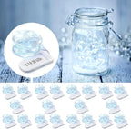 MUMUXI 20 Pack 3.3ft Fairy Lights Battery Operated String Lights, Mini White LED Powered, Waterproof, Silver Wire Firefly Mason Jar for Home, Party, Wedding Decorations, Cool White