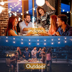 100FT LED Outdoor String Lights Patio Light with 52 Shatterproof G40 Dimmable Globe Bulb, 2-Pack 50FT Waterproof Outside Hanging String Light for Christmas Backyard Porch Balcony Gazebo Party