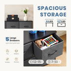 DUMOS Dresser for Bedroom, 5 Storage Drawers, Wide Fabric Closet Chests Organizer Tower Furniture with Wooden Top Metal Frame for Clothes, Guest Room, Living Room, Hallway, Entryway