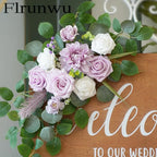Flrunwu(Pack of 2 Artificial Flowers Decorations,Centerpieces for Wedding Reception Backdrop Decoration, Floral Decor Wall Home Entryway OutdoorDecorations (Purple)