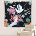 Batmerry White Watercolor S Tapestry, Flower Wall Art Hanging Decoration Polyester Fiber White Ruffled Around for Dorm Room Bedroom Living Room, 59.1x59.1 inches