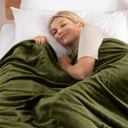 Exclusivo Mezcla Fleece Blanket Queen Size for Bed, Super Soft and Warm, All Season Use, Cozy, Plush, Lightweight, 90x90 Inches, Olive Green