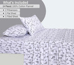RUVANTI Flannel Sheets California King Size - 100% Cotton Brushed Cal King Bed Sheets Set - Deep Pockets 14 Inches - All Seasons Breathable & Extra Soft - Warm & Cozy, 4 Piece, Dry Winter