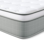 Vesgantti Twin Mattress, 10 Inch Innerspring Hybrid Mattress in a Box, Pressure Relief Pocket Spring Twin Size Mattress with Memory Foam & Breathable Knitted Fabric, Medium Firm, CertiPUR-US