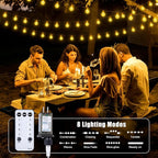 Minetom Crystal Globe String Lights Plug in - 66 ft 200 LED Globe Fairy String Lights with Remote and Timer, Waterproof for Bedroom Tent Loft Bed Window Porch Patio Wedding Holiday Decor, Warm White