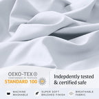 LuxClub 3 PC Sheet Set Bed Sheets Deep Pockets 16" Eco Friendly Wrinkle Free Cooling Machine Washable Hotel Bedding Silky Soft - Baby Blue Twin
