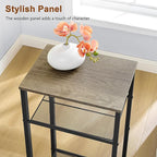 Hoctieon 3 Tier End Table, Telephone Table, Tall Side Table with Storage, Small Nightstand for Small Spaces, Metal Frame, For Living Room, Bedroom, Sofa Couch, Hall, Easy Assembly, Greige
