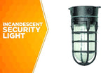 Woods L1706BLK Vandal Resistant 150W Incandescent Security Light, Ceiling Mount, Hammered Black