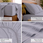 Mellanni Full Sheets Set - 4 PC Iconic Collection Bedding - Hotel Luxury, Extra Soft, Cooling Bed Sheets - Wrinkle, Fade, Stain Resistant (Full, Lavender)